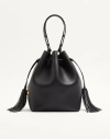 Valentino Garavani So Seau Medium Leather Bucket Bag Woman Black Uni