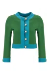 Valentino Short Green And Turquoise Jacket