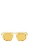Valentino Acetate Square Frame Sunglasses In Yellow