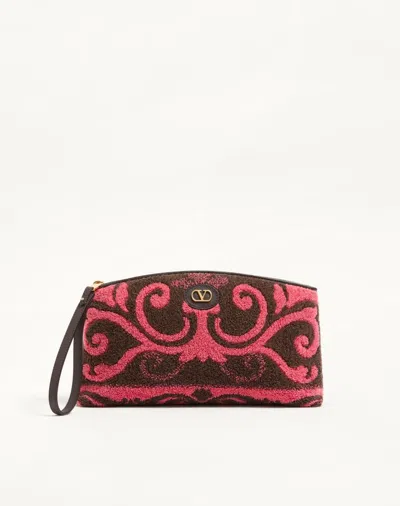 Valentino Garavani Terry Cloth Clutch Woman Coral/chocolate Uni