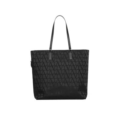 Valentino Garavani Toile Iconographe Tote Bag In Black