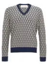 Valentino Wool Jumper With Toute La V Jacquard Pattern