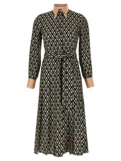 VALENTINO VALENTINO GARAVANI VALENTINO GARAVANI 'TOUTE LA V' MIDI DRESS