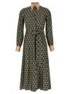 Valentino Embellished Belted Printed Silk-twill Midi Shirt Dress In Multicolor