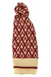 Valentino Maroon Toute La V Scarf In Burgundy