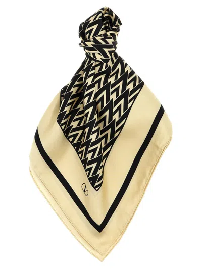 Valentino 'toute La V' Silk Scarf In Multicolor