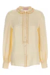 Valentino Garavani Cream Silk Shirt In Yellow