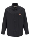 Valentino Garavani Man Shirt Black Size 38 Polyester, Elastomultiester In Blue