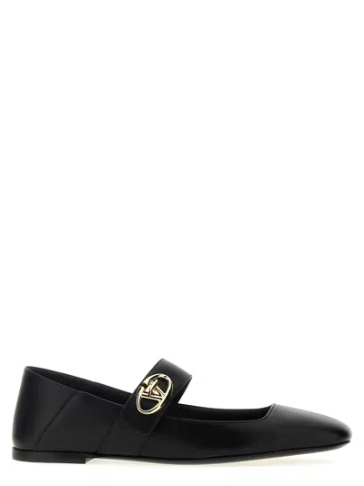 Valentino Garavani 'v Logo' Ballet Flats In Black