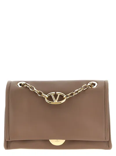 Valentino Garavani 'v Logo Chain' Shoulder Bag In Brown