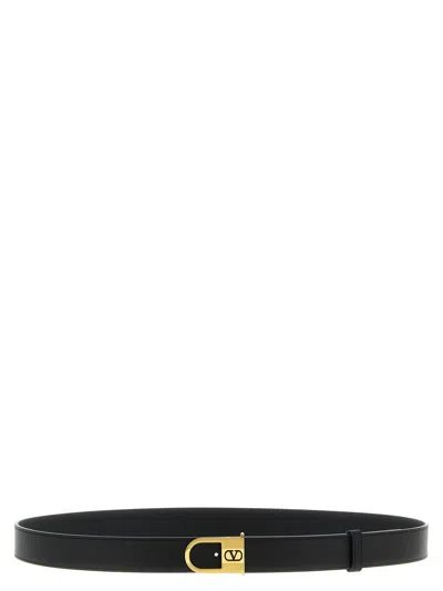 Valentino Garavani V Logo Signature Belt In Black