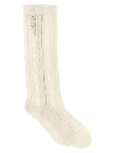 Valentino Cotton Socks In Beige