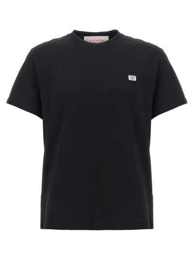 Valentino Cotton T-shirt With Vlogo Patch In Black