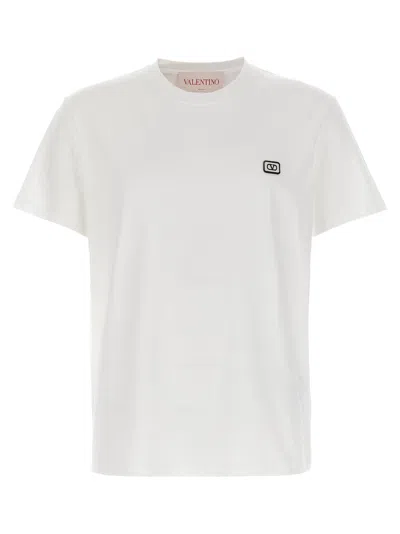 Valentino Garavani Cotton T-shirt With Vlogo Patch In White