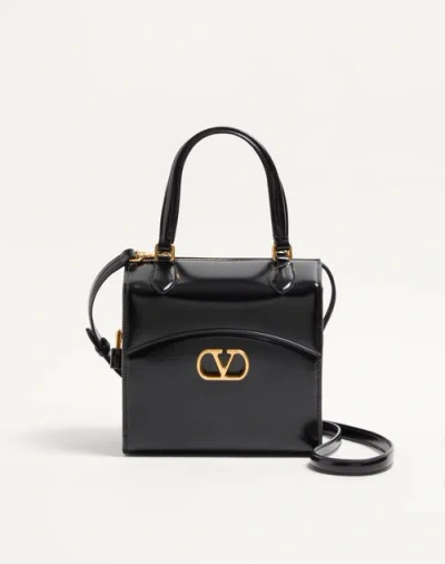 Valentino Garavani Vain-case Bowling Bag In Shiny Calfskin Woman Black Uni