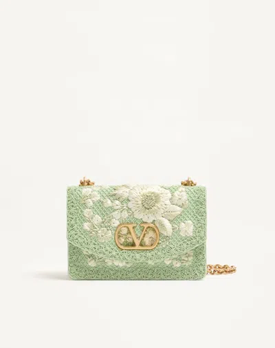 Valentino Garavani Sac Moyen Porté Épaule  Vain Brodé Femme Vert Clair Uni