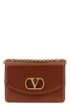 Valentino Garavani  Garavani Vain Shoulder Bag In Shiny Calfskin Woman Dark Brandy Uni In Brown