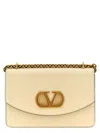 Valentino Garavani  Garavani Vain Small Shoulder Bag In Shiny Calfskin Woman Butter Uni In White