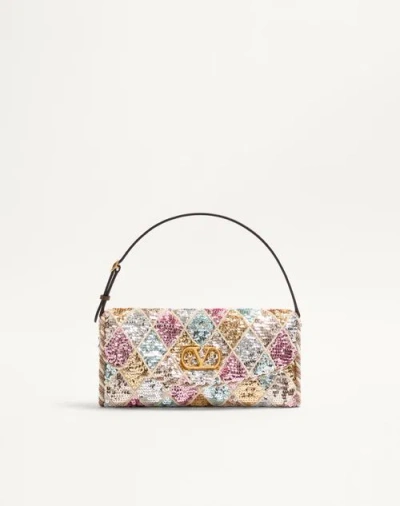 VALENTINO GARAVANI VALENTINO GARAVANI VALENTINO GARAVANI VAIN SOFT SMALL SHOULDER BAG WITH RHOMBELLE EMBROIDERY. WOMAN 