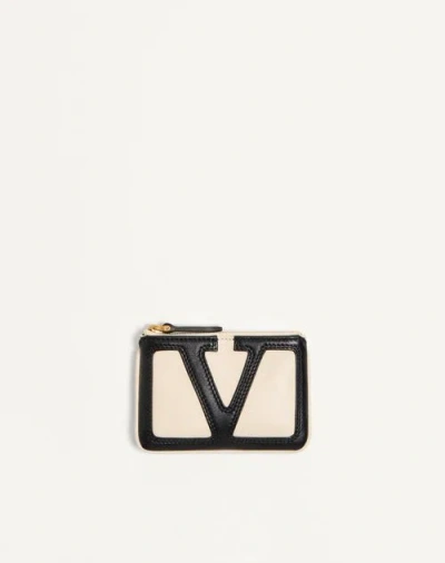 Valentino Garavani Viva Superstar Nappa Key Ring Woman Butter/black Uni In Multi