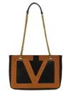 Valentino Black Nappa Leather Small Viva Superstar Shoulder Bag In Pink