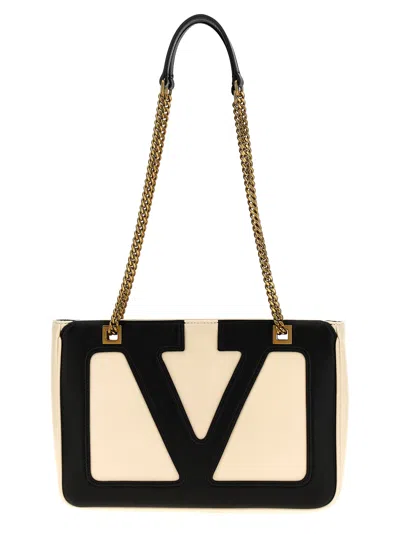 Valentino Garavani Viva Superstar Small Shopping Bag In Nappa Leather In Neutrals