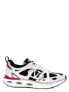 Valentino White Fabric Athletic Sneakers In Multi