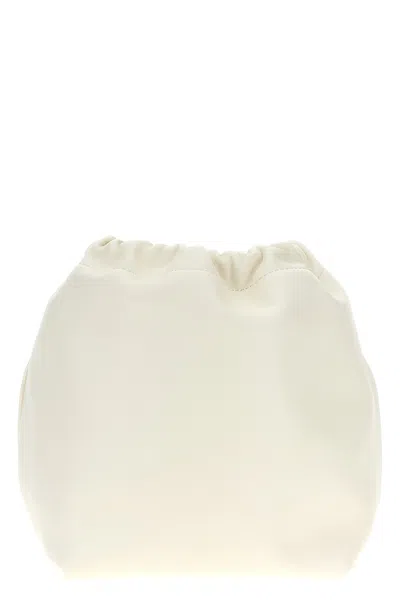 Valentino Garavani White Vlogo Pouf Bucket Bag