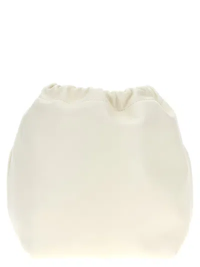 Valentino Garavani White Vlogo Pouf Bucket Bag