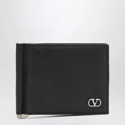 Valentino Garavani Vlogo Signature Grainy Calfskin Bi-fold Wallet With Money Clip