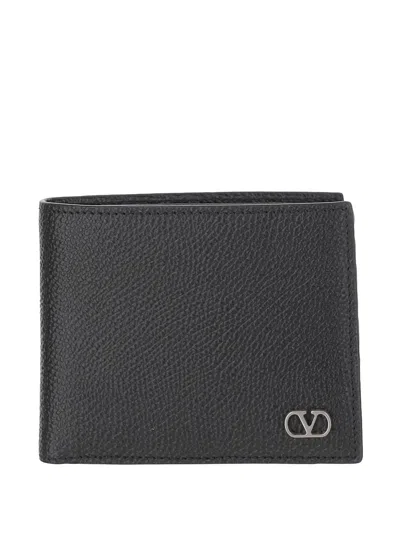 Valentino Garavani Vlogo Signature Grainy Calfskin Wallet