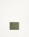 Valentino Garavani Vlogo Signature Grainy Calfskin Wallet In Green