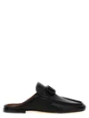 Valentino Vlogo Leather Slippers In Black