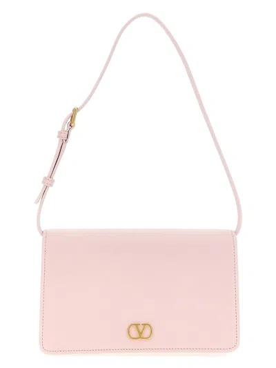 Valentino Garavani Valentino Vlogo Signature Mini Leather Shoulder Bag In Pink