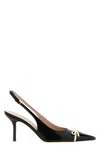 Valentino Garavani Leather Slingback With Patent Leather Toe