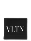 Valentino Vltn Logo Leather Bi-fold Wallet In White/black