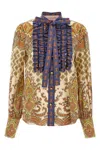 Valentino Cotton Muslin Shirt With Patchwork Pattern