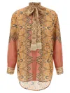 Valentino 'imaginary Journey' Patterned Shirt With Bow Tie In Multi