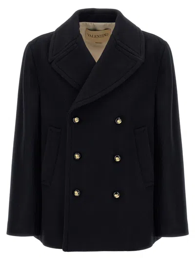 Valentino Garavani Wool Coat Coats And Trench Coats Blue