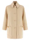 Valentino Garavani Wool Drap Coat Coats And Trench Coats Beige In Neutral