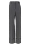 Valentino Garavani Wide-leg Virgin Wool Trousers With Maxi Turn-up In Black