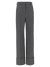 Valentino Garavani Wide-leg Virgin Wool Trousers With Maxi Turn-up In Black