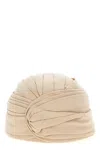 Valentino Women Beige Wool Rigid Turban Hat, Xs Luxury Hats For Women Darveys