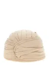 Valentino Women Beige Wool Rigid Turban Hat, Xs Luxury Hats For Women Darveys In Neutral