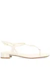 Valentino Vlogo Plaque Thong Sandals In White