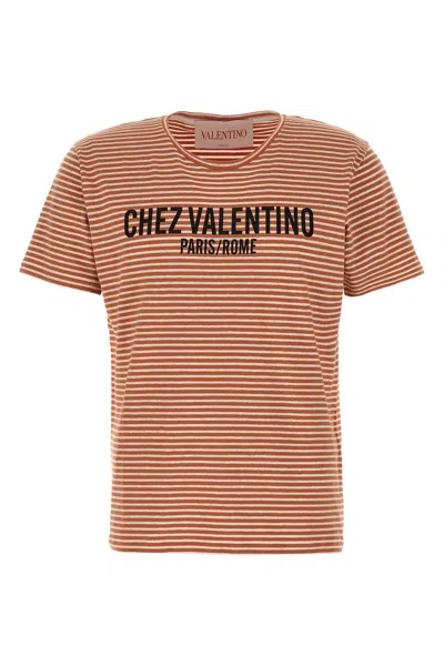 Valentino Garavani  Garvani 'chez ' Stripes T-shirt In Red
