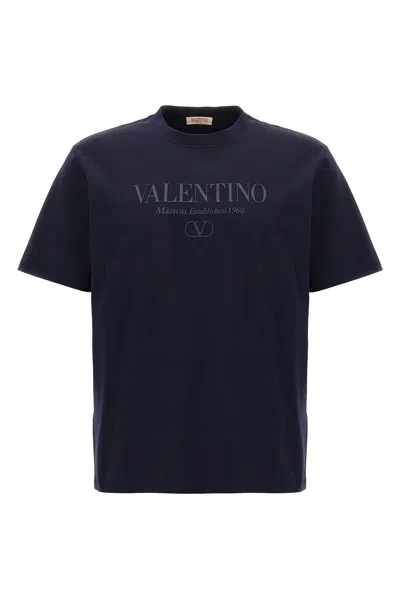 Tシャツ・カットソー VALENTINO SS25 Valentino Shirts Blue (6V0DB04 LALM508) Valentino T-shirt With Rubberized Logo Print T-shirts In