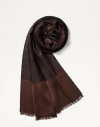 Valentino Garavani  Lurex Stole In Silk And Cashmere Woman Ebony Uni In Ebony
