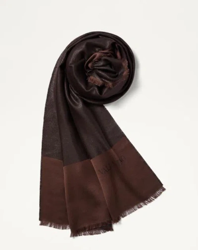 Valentino Garavani Valentino Lurex Stole In Silk And Cashmere Woman Ebony Uni