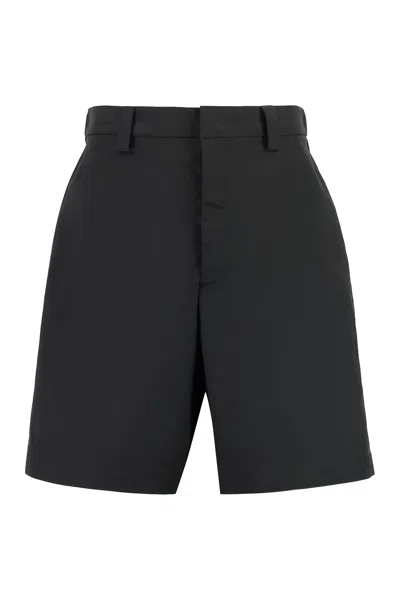 Valentino Garavani  Nylon Bermuda Shorts With Toile Iconographe Print For Man In Black